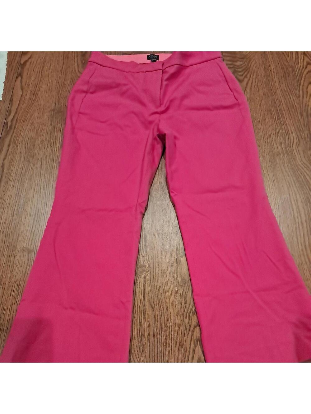 J. Crew Kelsey Flare Crop Stretch Pant Women's Size 6 Hot Pink NWT